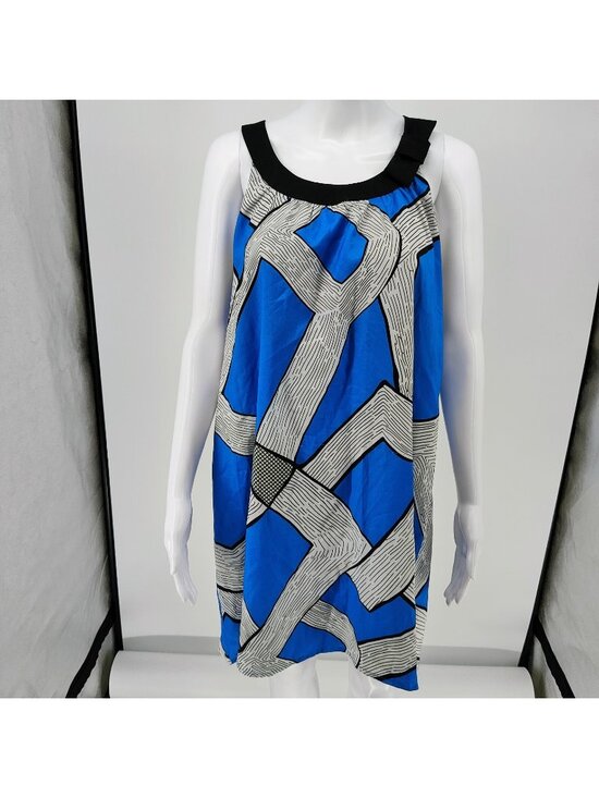 BCBGMaxAzria Dresses & Skirts - NWT BCBGMAXAZIRA Women's Blue White Sleeveless Shift Dress (Size Large)